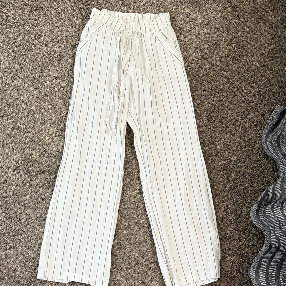Sienna Sky White Striped Wide Leg Pants